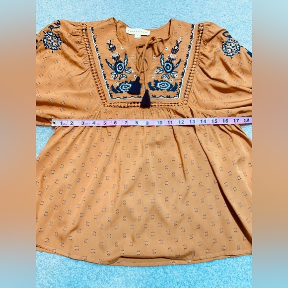 Lovestitch Women Boho Embroidered Floral Top Blouse Size Small - Picture 6 of 8